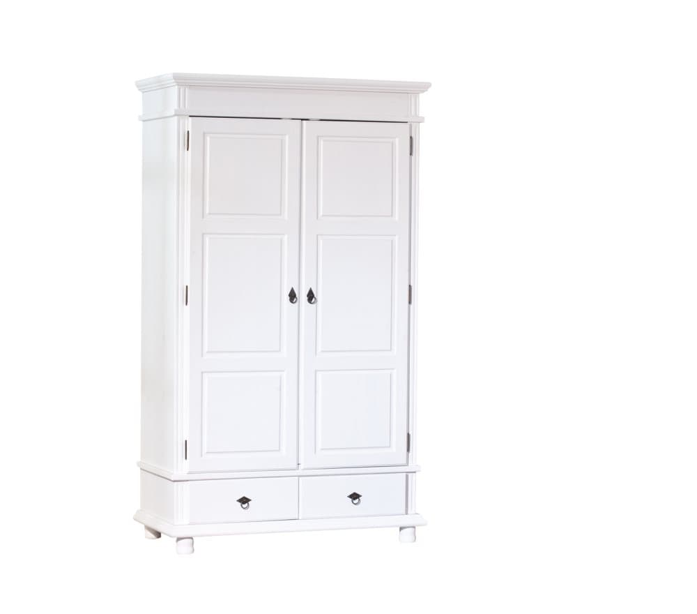 Danz klädskåp 2 dörrar med 2 lådor bredd 116 cm, höjd 199 cm vit.