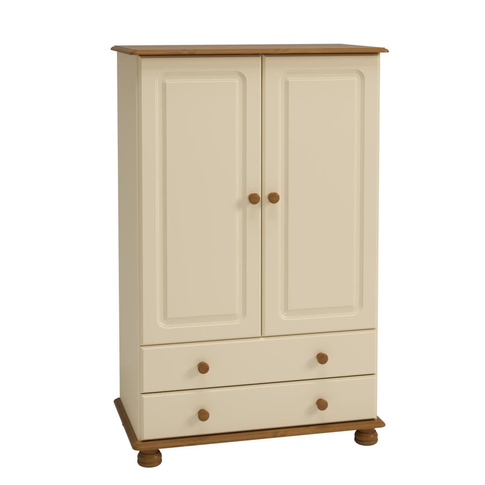 Richard klädskåp 2 dörrar och 2 lådor cream färgad.