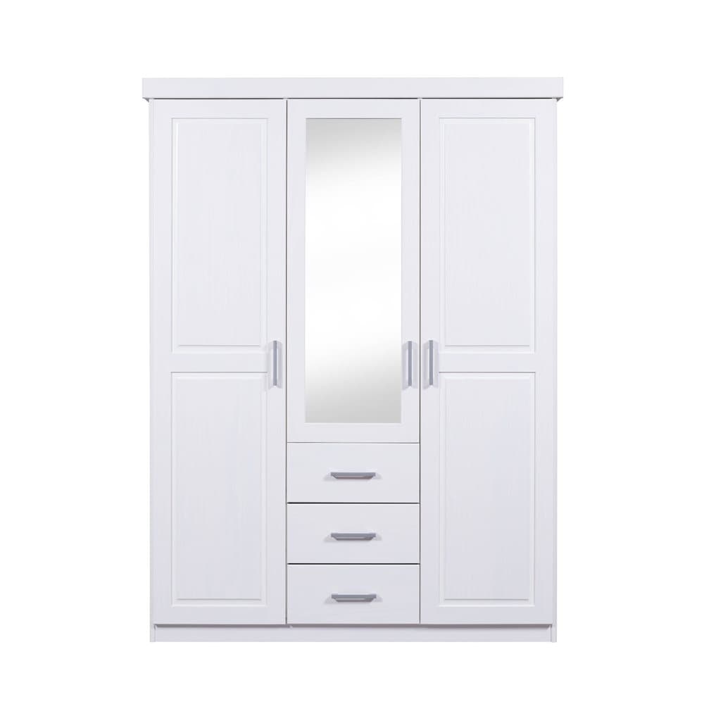 Gerpa klädskåp 2 dörrar, 1 spegeldörr, 3 lådor vit.