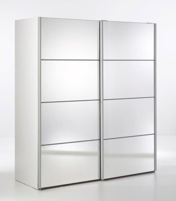 Veto klädskåp 2 spegeldörrar bredd 182 cm, vit.