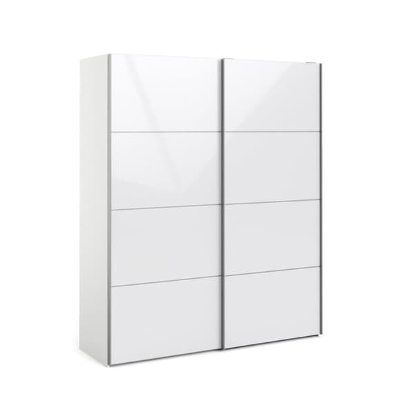 Veto klædeskab B 2 dørs H220 cm x B182 cm hvid, hvid højglans.