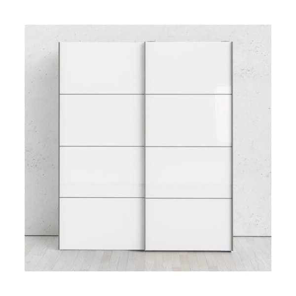 Veto klædeskab B 2 dørs H220 cm x B182 cm hvid, hvid højglans.