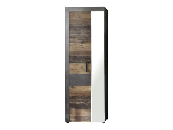 Irwin klædeskab 2 låger, grå Matera dekor, Old Wood dekor.