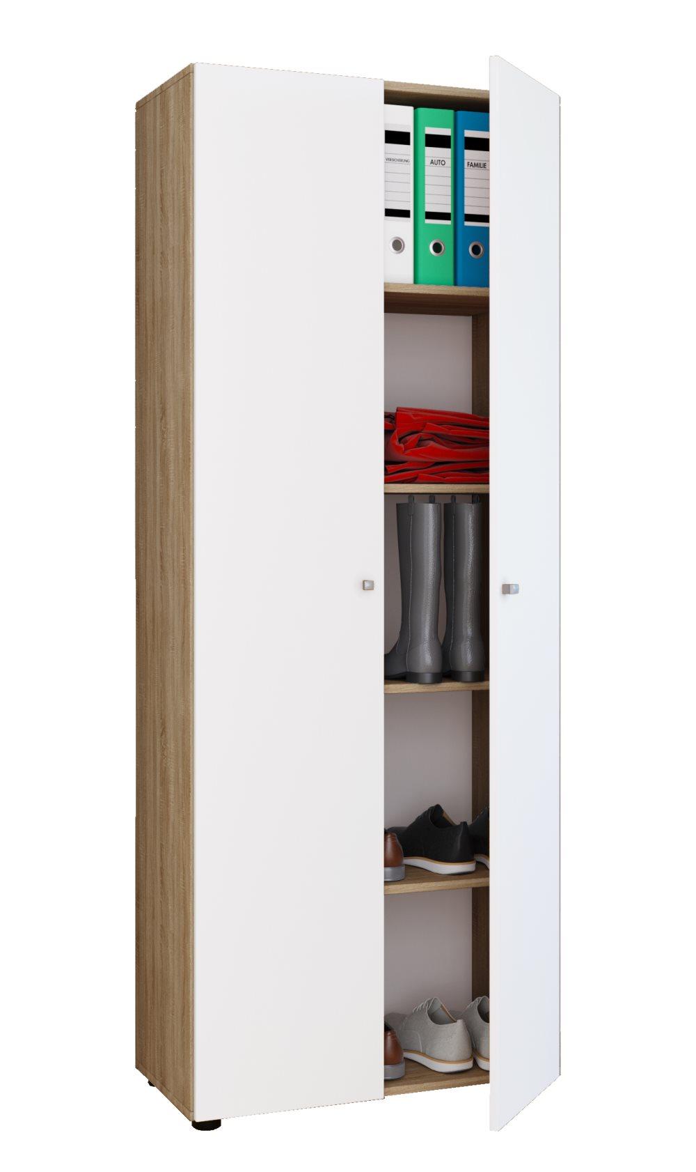 Vandol Ikombi garderob 2 dörrar ekmönstrad, vit.