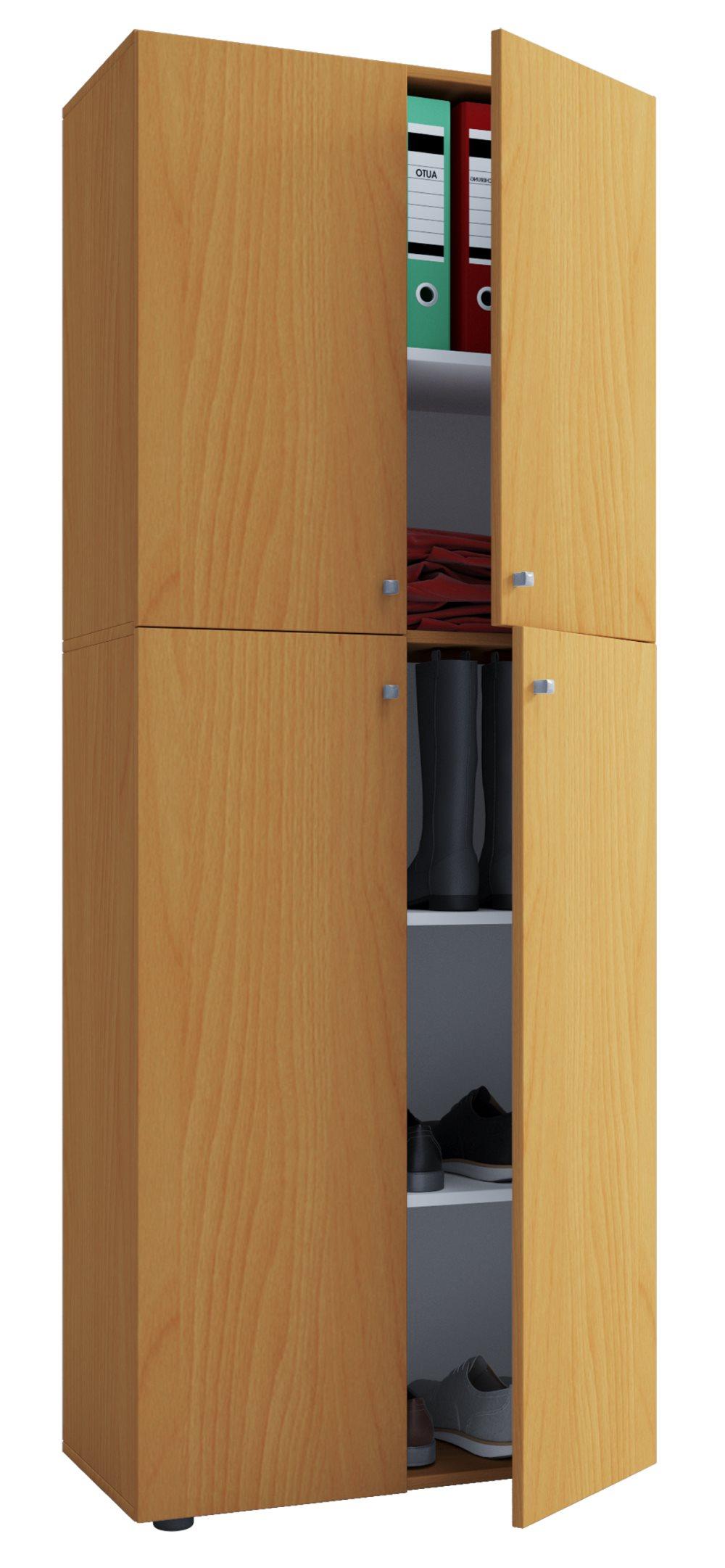 Lona garderob skåp 4 dörrar bokmönstrad.