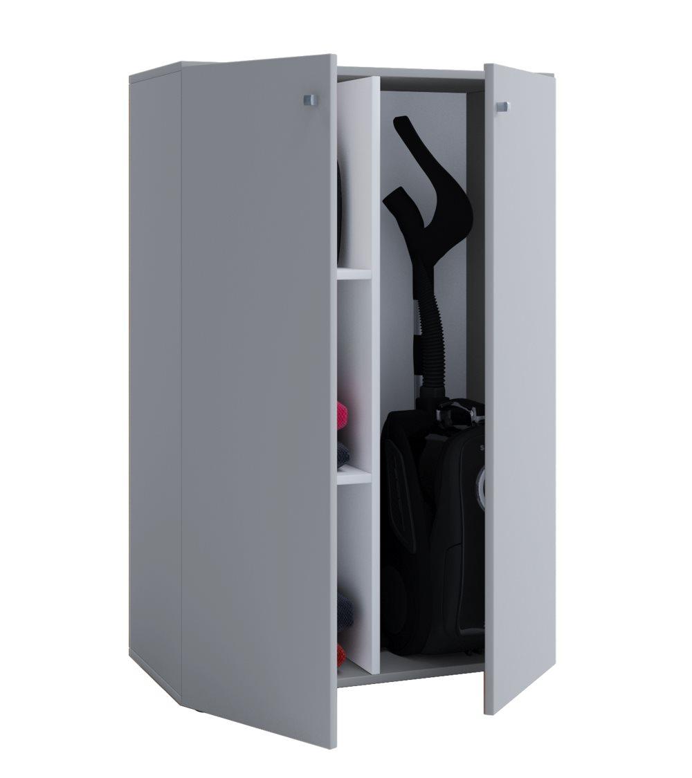 Lona Mini garderob , städskåp 2 dörrar grå.