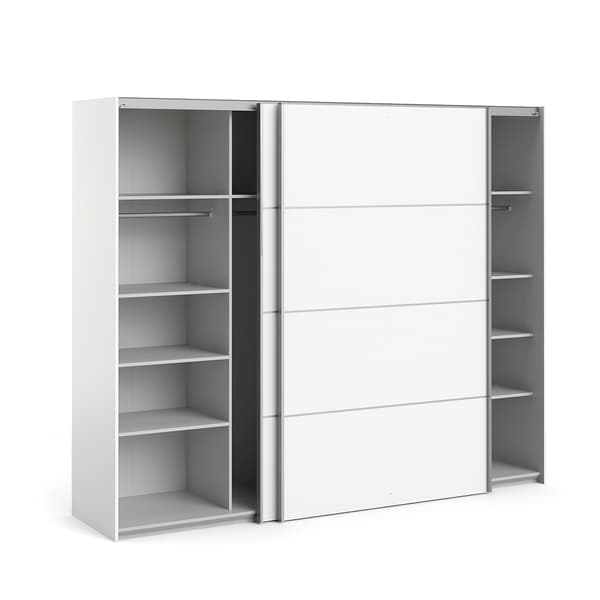 Veto Skjutdörrskåp 2 dörrar bredd 243 cm vit.