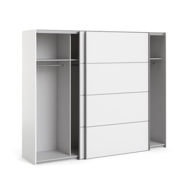 Veto skydedørsskab B243 cm 2 låger, hvid.
