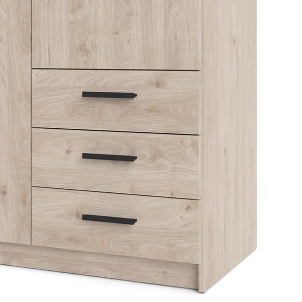 Spell klædeskab 2 låger og 3 skuffer, Hickory dekor.