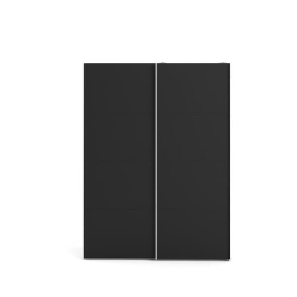 Veto skydedørsskab B150 cm 2 låger, hvid og mat sort.
