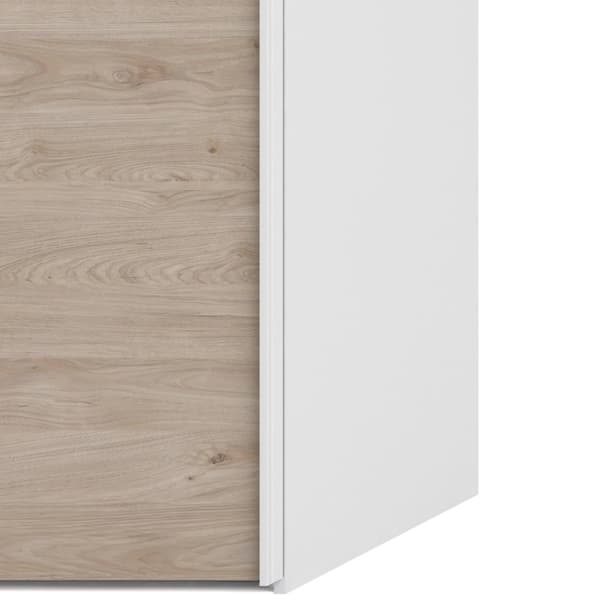 Veto skydedørsskab B150 cm 2 låger, hvid og Hickory dekor.