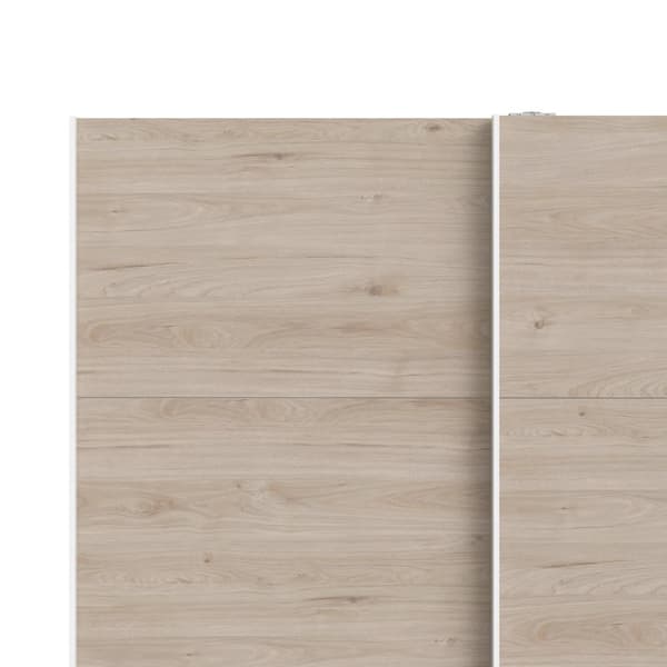 Veto skydedørsskab B150 cm 2 låger, hvid og Hickory dekor.
