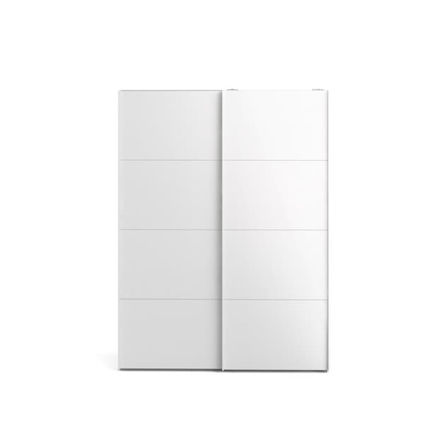 Veto skjutdörrsskåp B150 cm 2 dörrar vit och vit högglans.