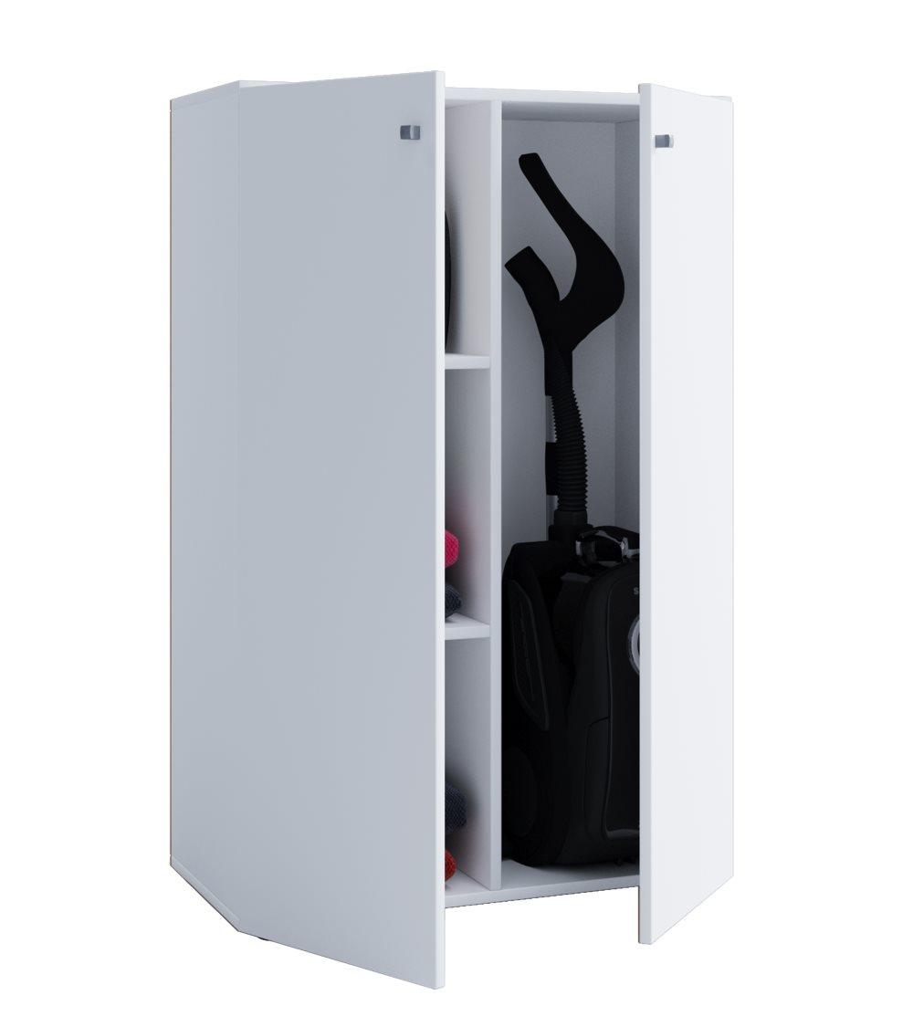 Lona Mini garderob , städskåp 2 dörrar vit.