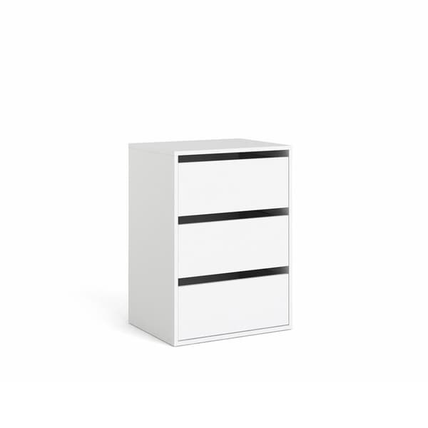 Skuffeelement til garderobeskap og skyvdedørsgarderobe hvit.
