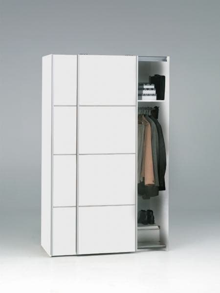 Verona skyvedørsgarderobe 2-dørs bredde 122 cm, høyde 201 cm hvit.