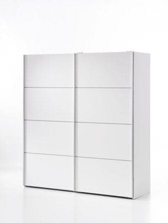 Verona skyvedørsgarderobe 2-dørs bredde 182 cm, høyde 201 cm hvit.