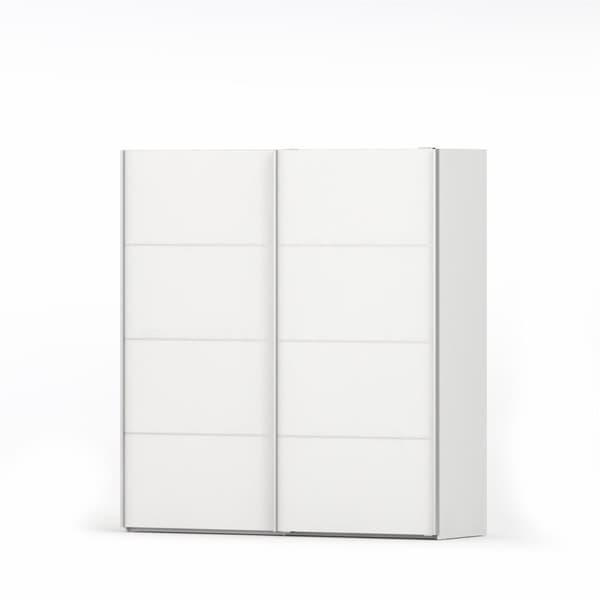 Verona skyvedørsgarderobe 2-dørs bredde 182 cm, høyde 201 cm hvit.