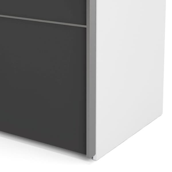 Veto garderobeskap A 2 dørs H201 cm x B182 cm hvit, grå.
