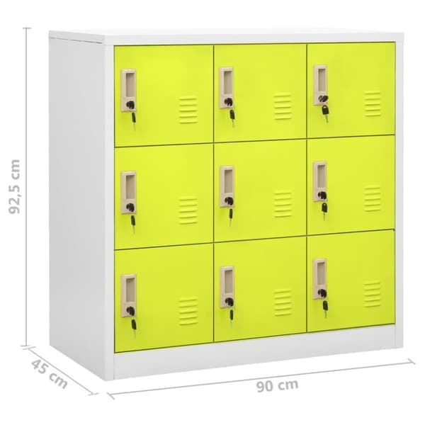 vidaXL Förvaringsskåp 5 st ljusgrå och grön 90x45x92,5 cm stål