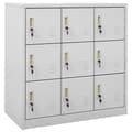 Miniatyrbilde 3 av 10: vidaXL Oppbevaringsskap 2 stk lysegrå 90x45x92,5 cm stål