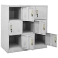 Miniatyrbilde 7 av 10: vidaXL Oppbevaringsskap 2 stk lysegrå 90x45x92,5 cm stål