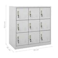 Miniatyrbilde 9 av 10: vidaXL Oppbevaringsskap 2 stk lysegrå 90x45x92,5 cm stål