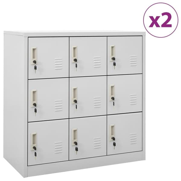 vidaXL skabe 2 stk. 90x45x92,5 cm stål lysegrå