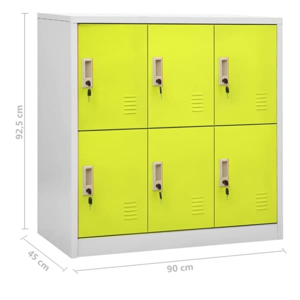 vidaXL Pukukaapit 5 kpl vaaleanharmaa ja vihreä 90x45x92,5 cm teräs