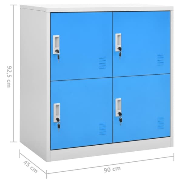 vidaXL Oppbevaringsskap 2 stk lysegrå og blå 90x45x92,5 cm stål