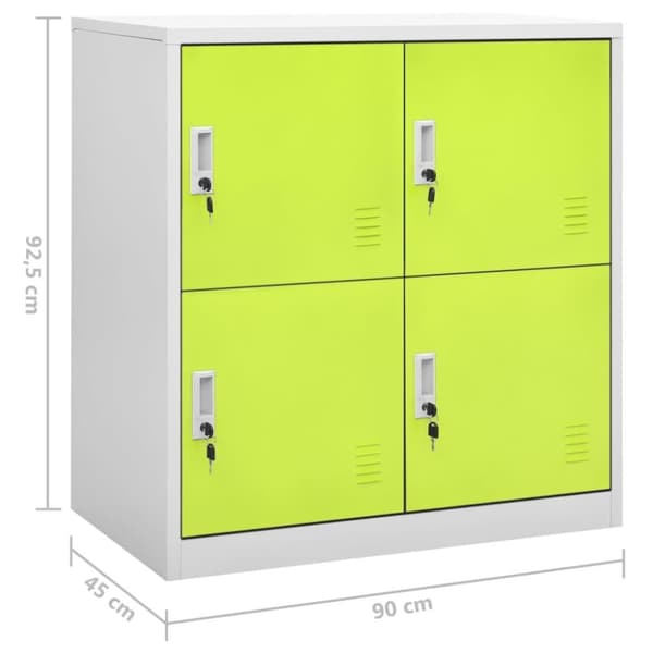 vidaXL Oppbevaringsskap 2 stk lysegrå og grønn 90x45x92,5 cm stål