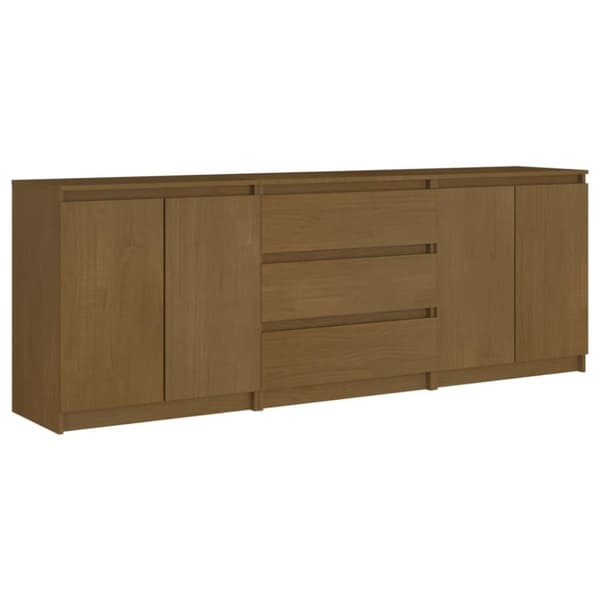 vidaXL Sideskap honningbrun 180x36x65 cm heltre furu