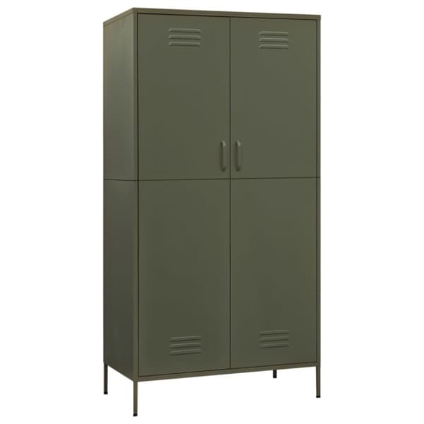 vidaXL Garderobe olivengrønn 90x50x180 cm stål