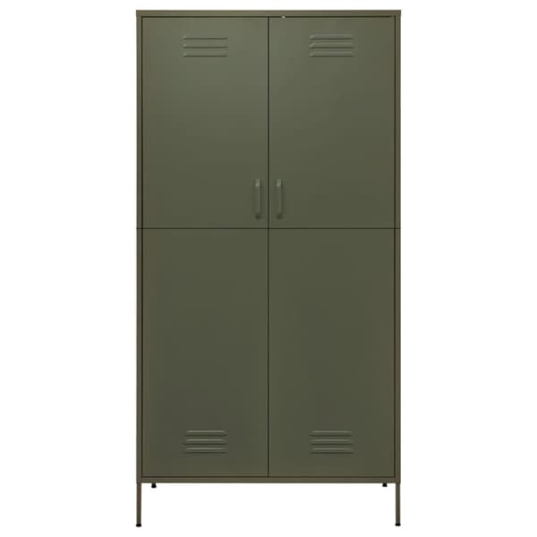 vidaXL Garderobe olivengrønn 90x50x180 cm stål