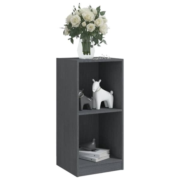 vidaXL Sideskap grå 35,5x33,5x76 cm heltre furu