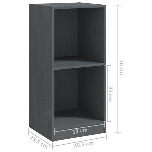 vidaXL Sideskap grå 35,5x33,5x76 cm heltre furu