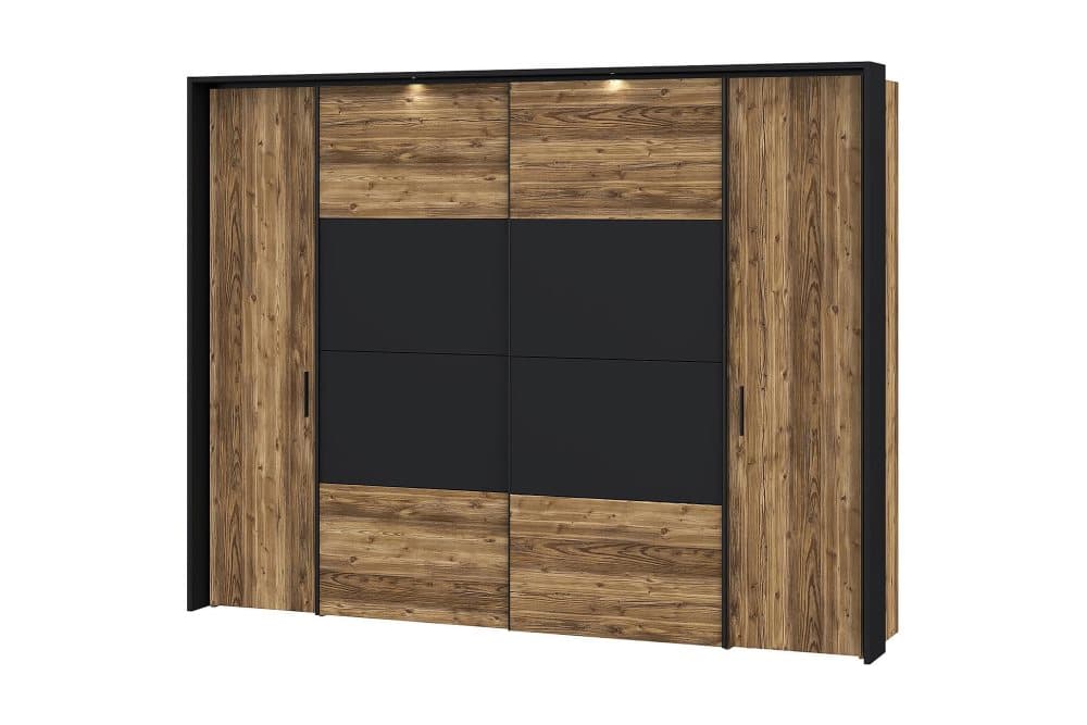 TULUCESTI Vitrinskåp 43x68 cm 3 Hyllor Brun/Svart