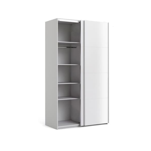 Veto klædeskab A 2 dørs H220 cm x B122 cm hvid, hvid højglans.