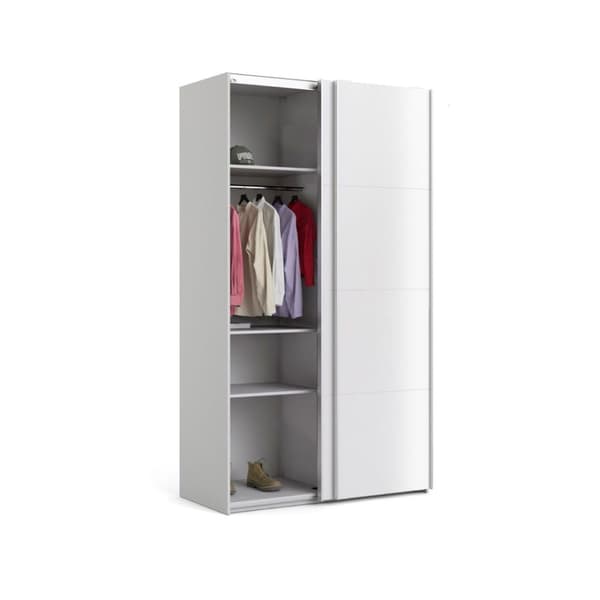 Veto klædeskab A 2 dørs H220 cm x B122 cm hvid, hvid højglans.