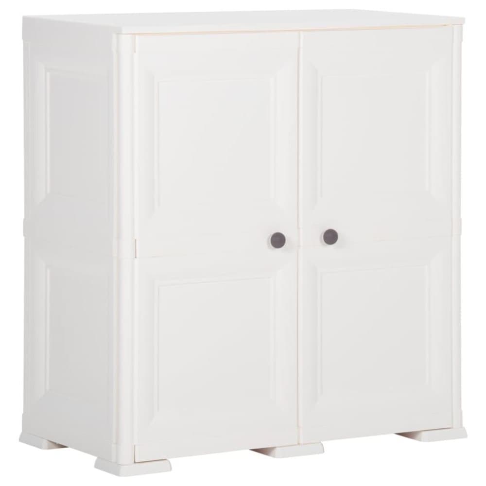 vidaXL Plastskåp 79x43x85,5 cm träimitation vit
