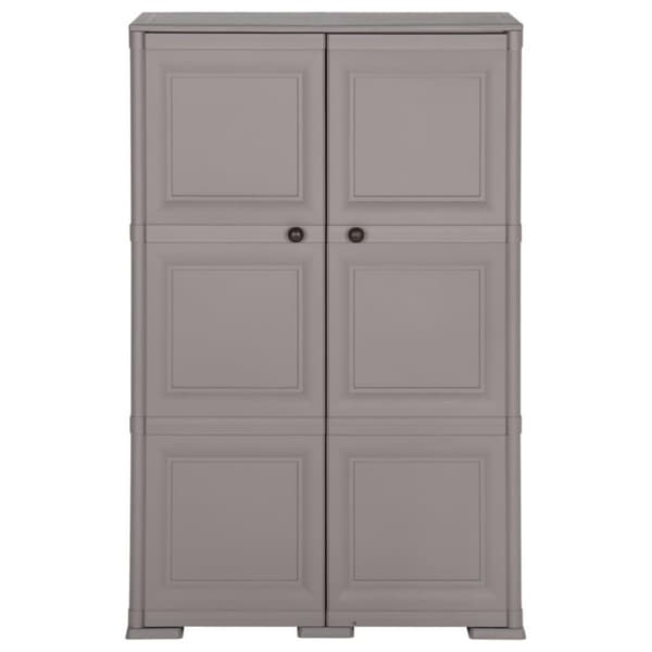 vidaXL Plastskåp 79x43x125 cm träimitation grå