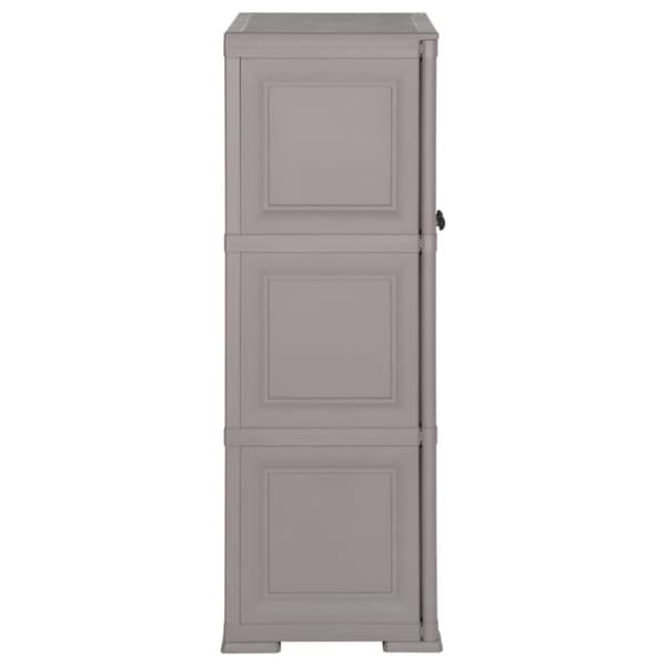 vidaXL Plastskåp 79x43x125 cm träimitation grå