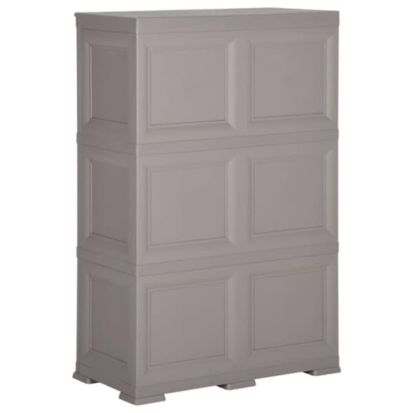 vidaXL Plastskåp 79x43x125 cm träimitation grå