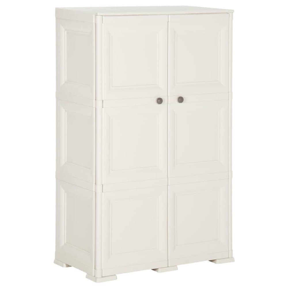 vidaXL Plastskåp 79x43x125 cm träimitation vit