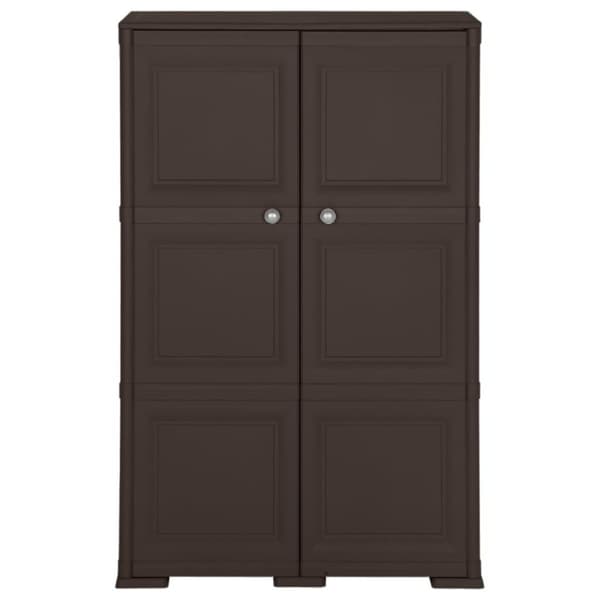 vidaXL plastikskab 79x43x125 cm trædesign brun