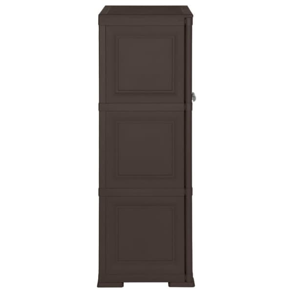 vidaXL plastikskab 79x43x125 cm trædesign brun
