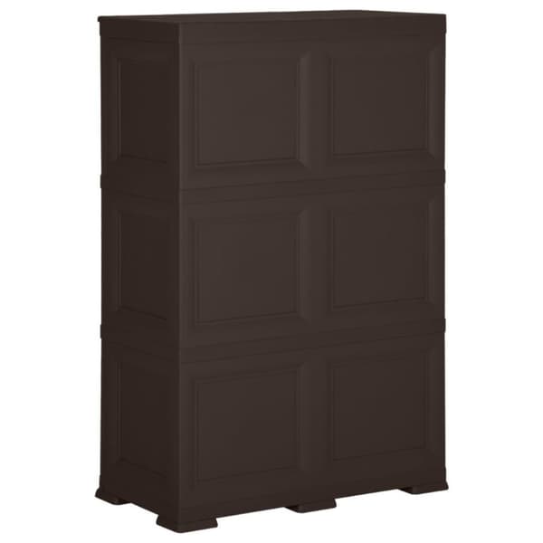 vidaXL plastikskab 79x43x125 cm trædesign brun