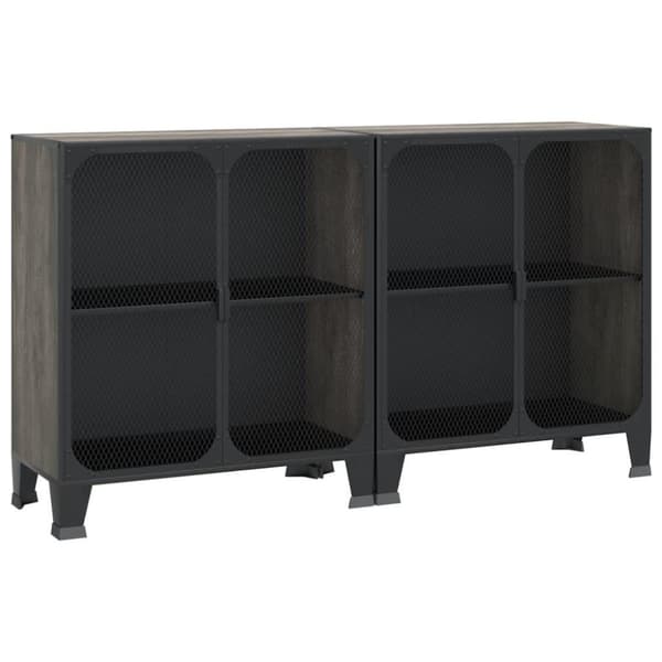 vidaXL Oppbevaringsskap 2 stk grå 72x36x82 cm metall og MDF