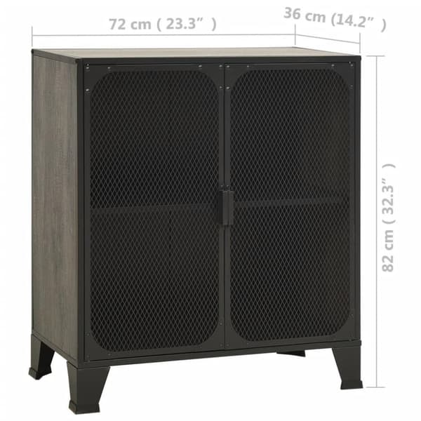 vidaXL Oppbevaringsskap 2 stk grå 72x36x82 cm metall og MDF