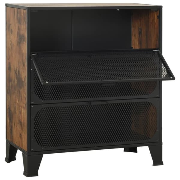 vidaXL Oppbevaringsskap rustikk brun 72x36x82 cm metall og MDF